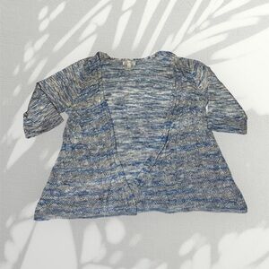 Dressbarn open sweater cardigan, cotton acrylic poly blend  blue large